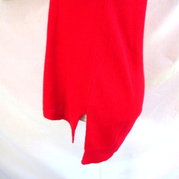 Candie's Sweater Sassy Red Hi-Low Open Knit Lightweight Pull On Size S - Picture 6 of 13